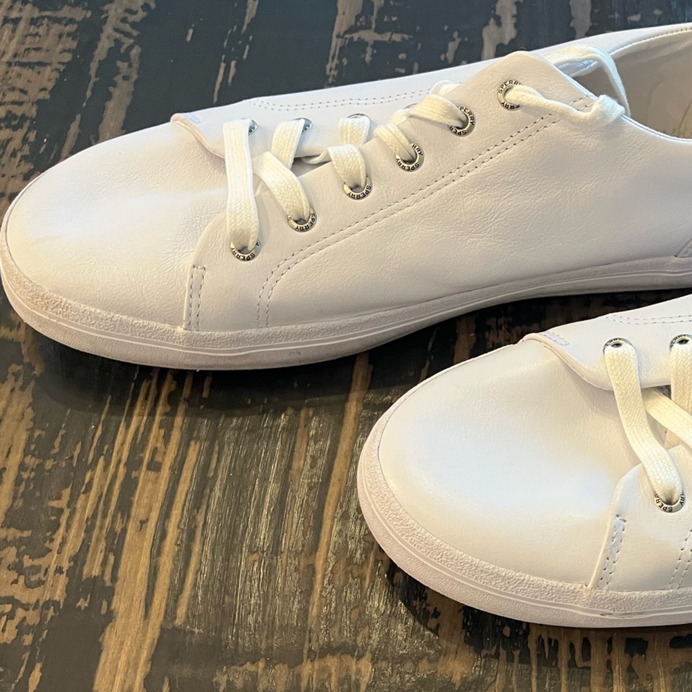 Sperry White Leather Sneakers - Picture 5 of 8